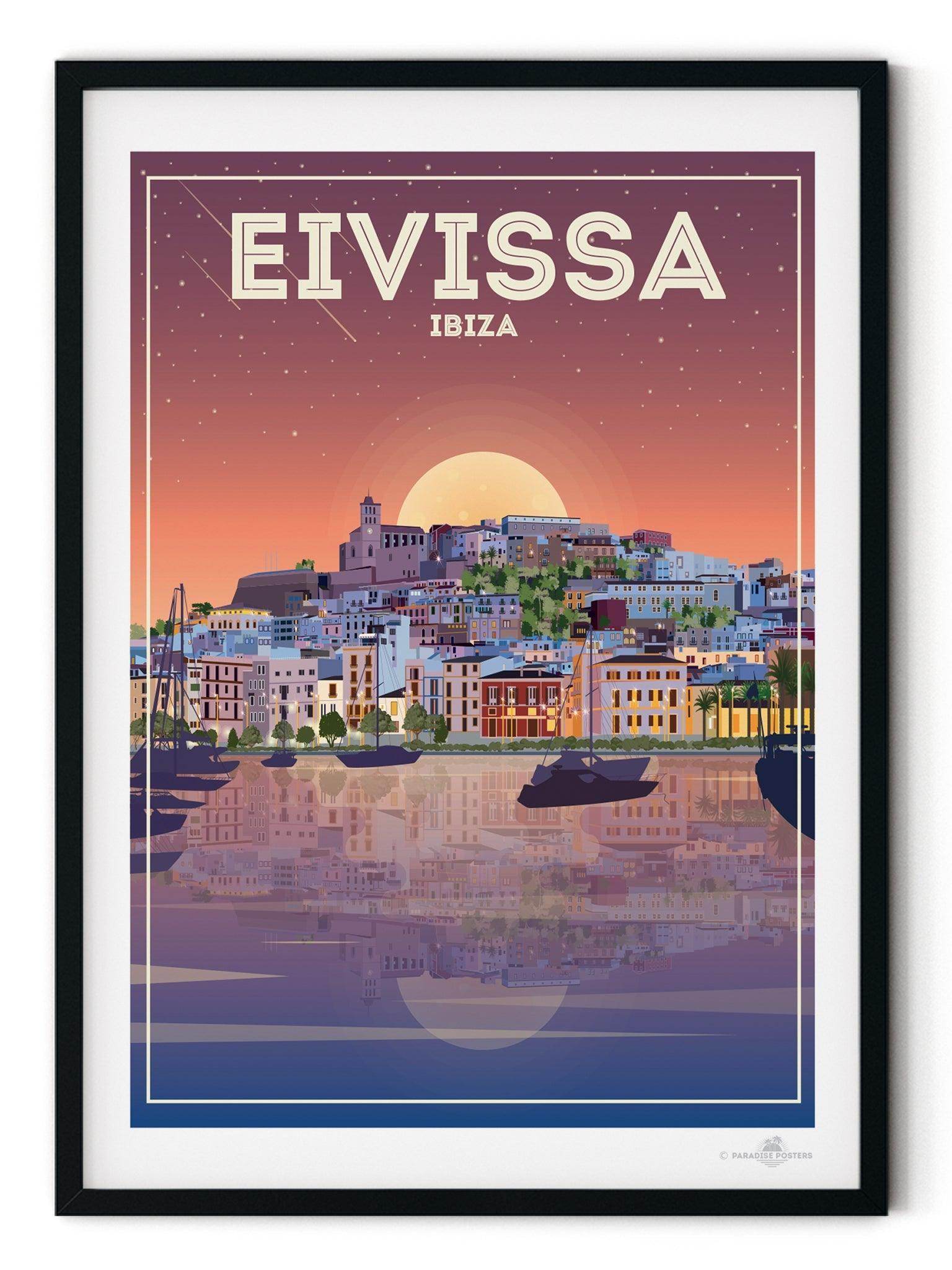 Eivissa 'Old Town' Ibiza Travel Poster Print Eivissa Ibiza Spain