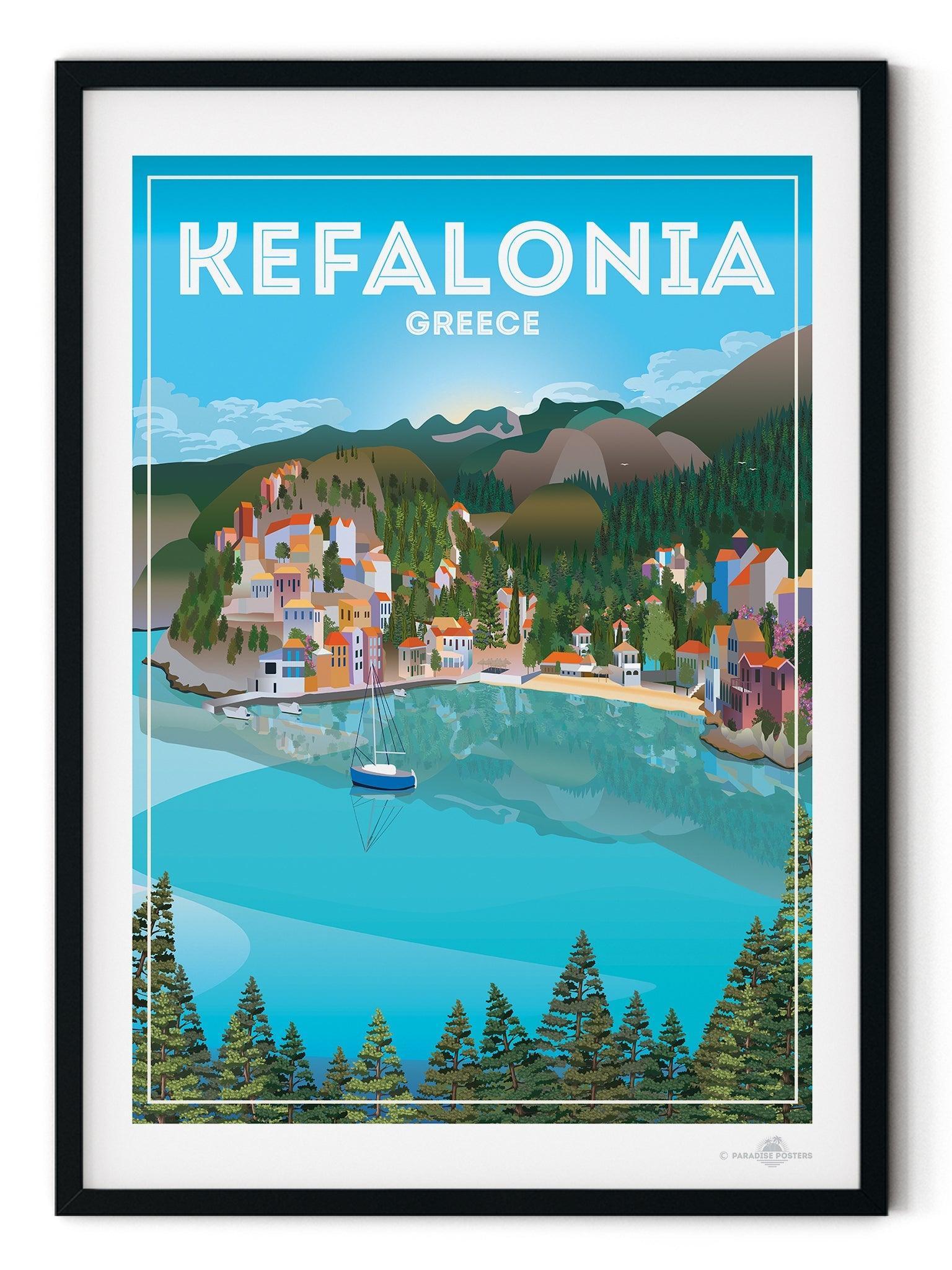 Kefalonia Greece Travel Poster Print Greece Kefalonia