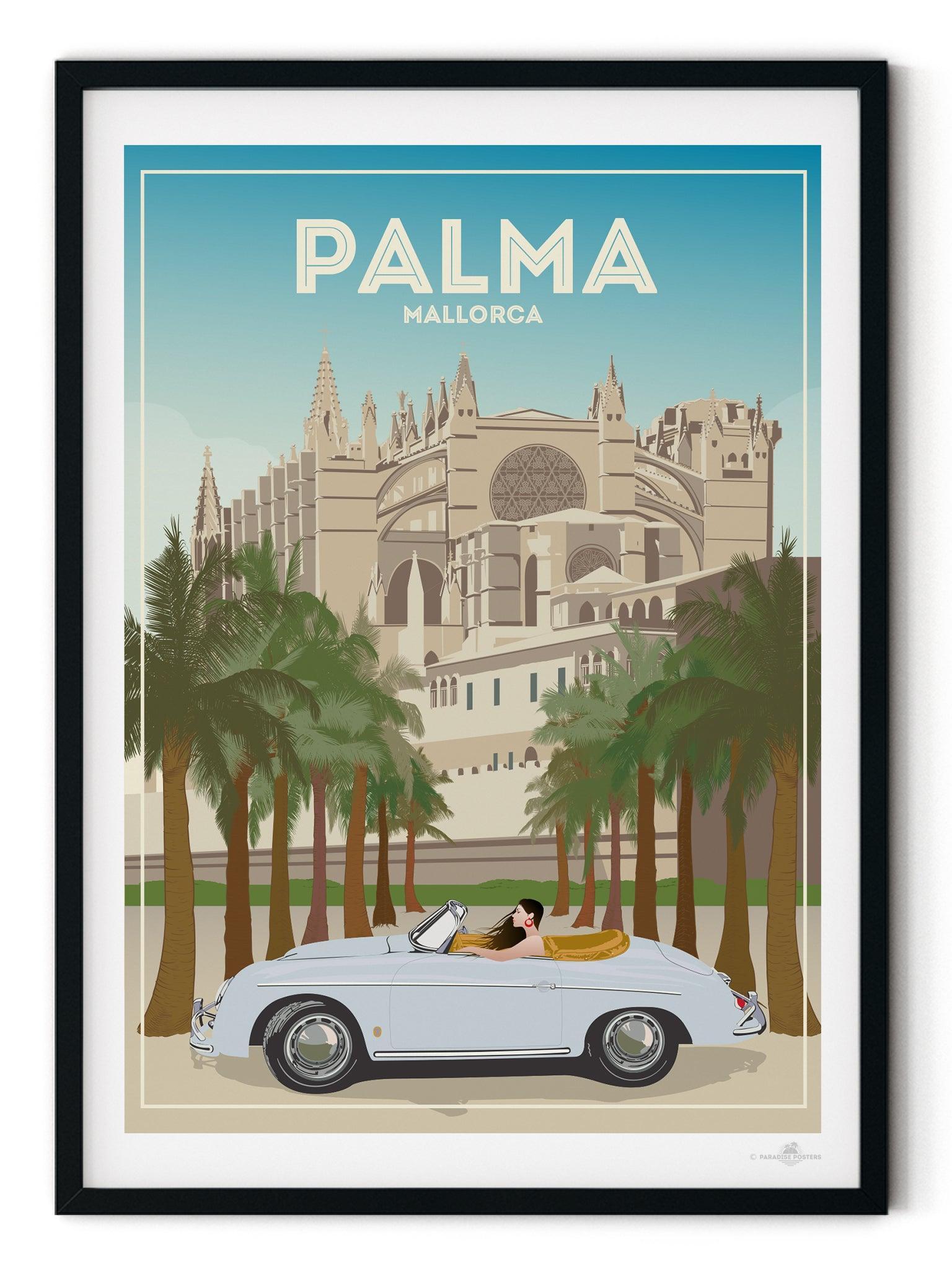 Palma De Mallorca Cathedral Travel Poster Print Spain
