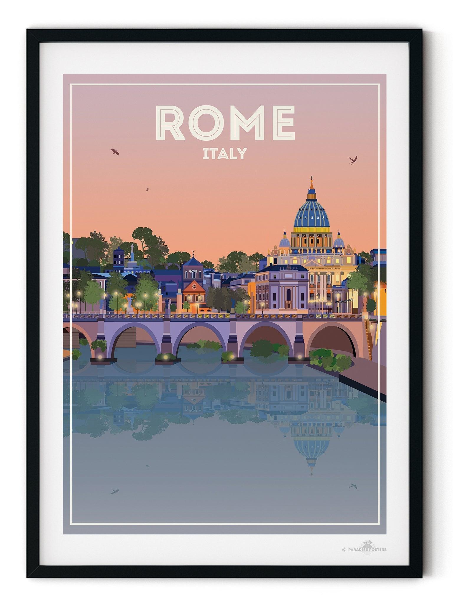 Rome Italy Travel Poster Print Europe hello Italy