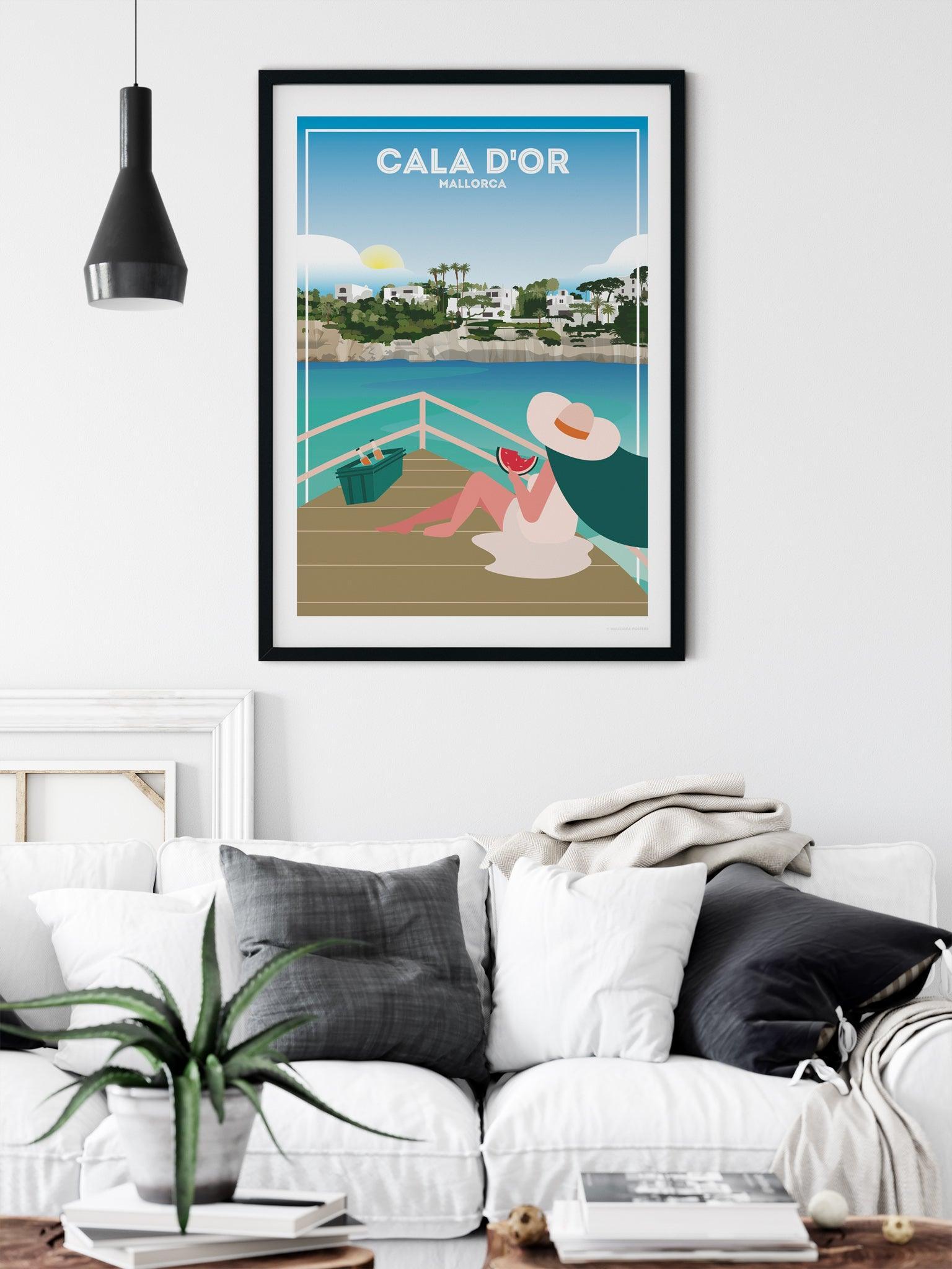 Cala D'or Mallorca Travel Poster Print Majorca Retro Spain