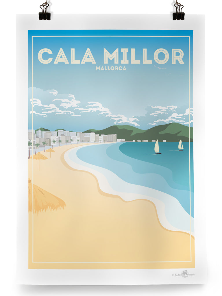 Cala Millor bay Mallorca poster print - Paradise Posters