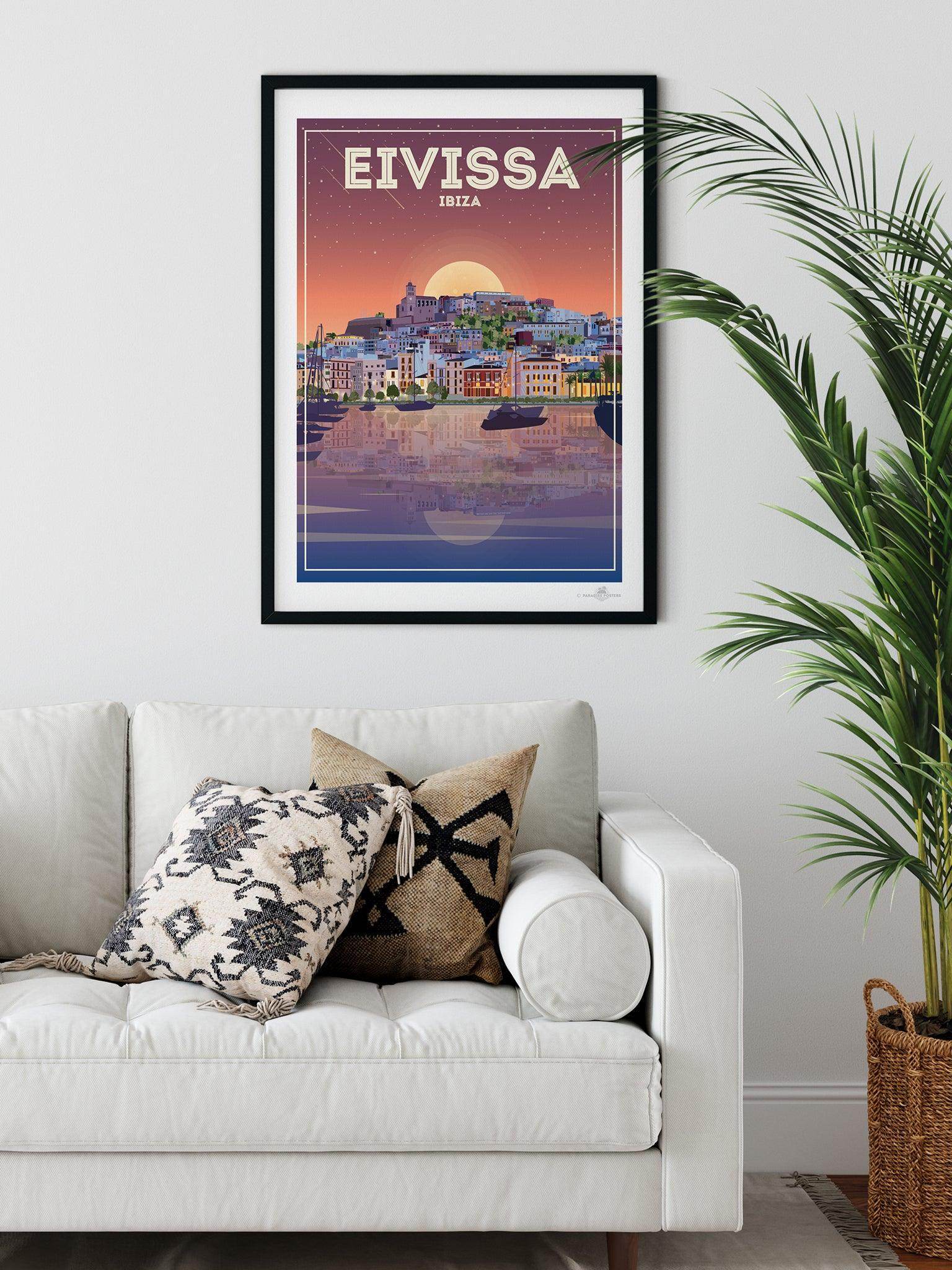 Eivissa 'Old Town' Ibiza Travel Poster Print Eivissa Ibiza Spain