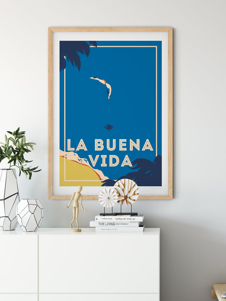 La Buena Vida Retro poster print - Paradise Posters
