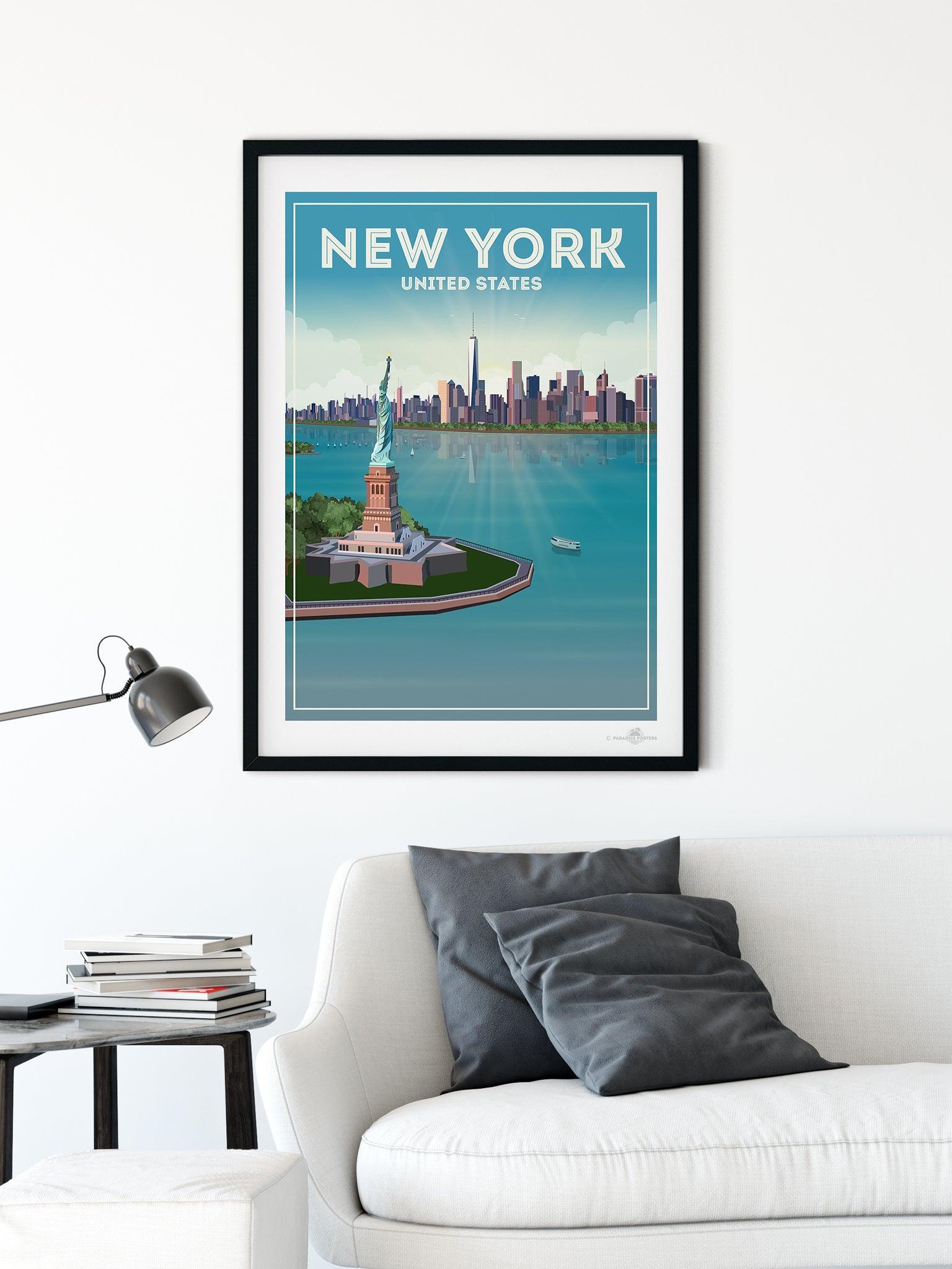 New York City Travel Poster Print America New York New York City north america United States