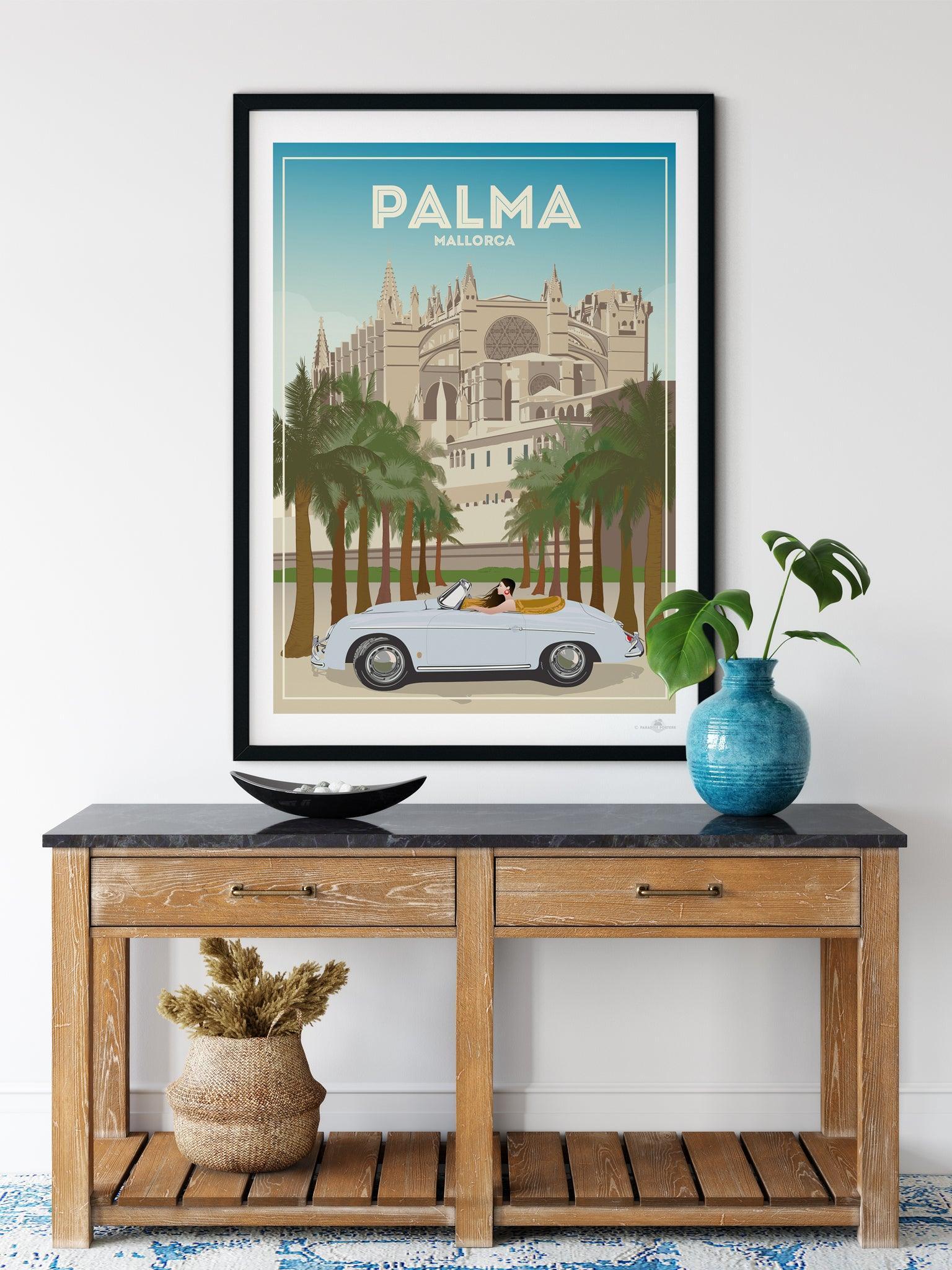 Palma De Mallorca Cathedral Travel Poster Print Spain