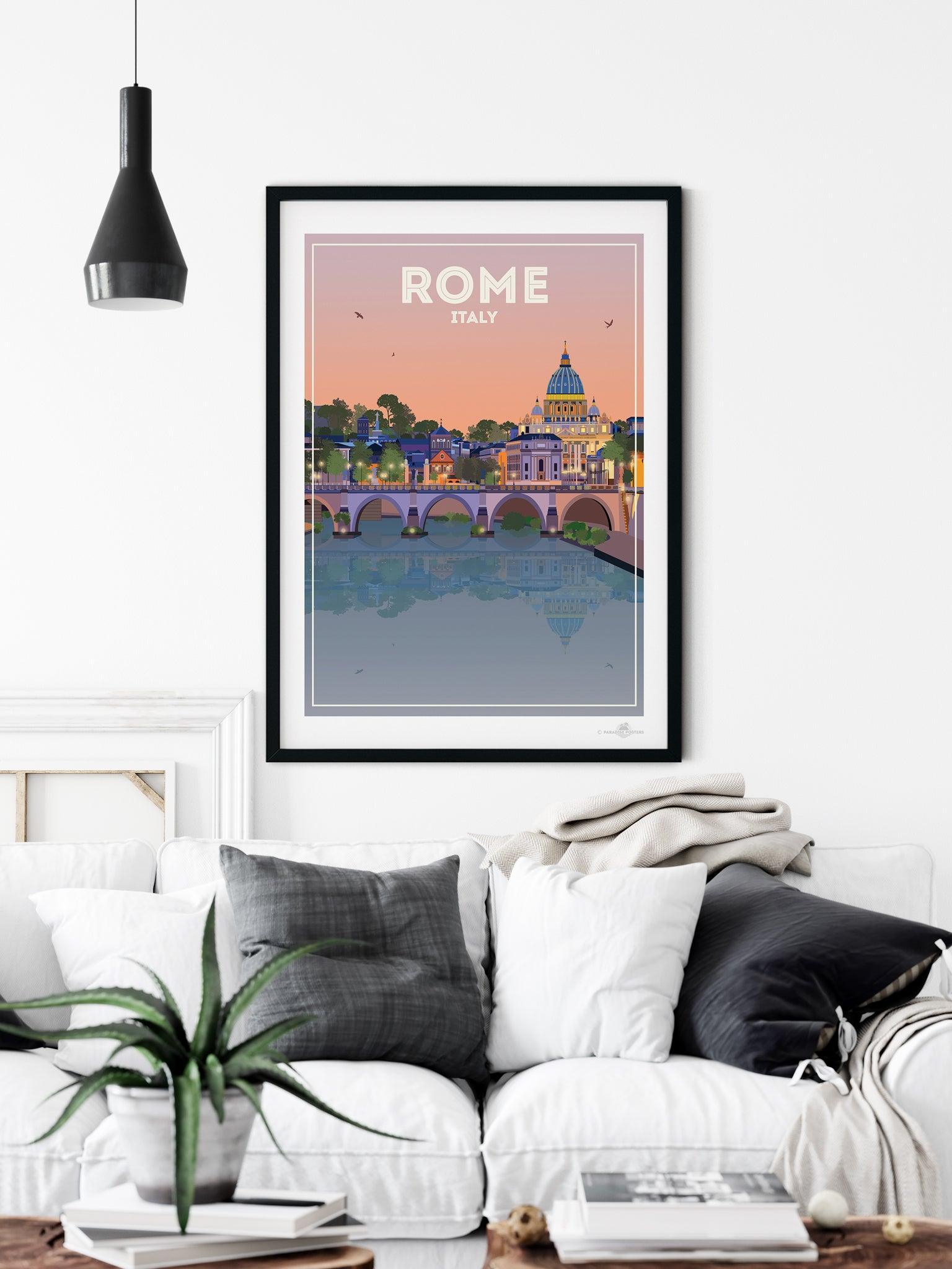 Rome Italy Travel Poster Print Europe hello Italy