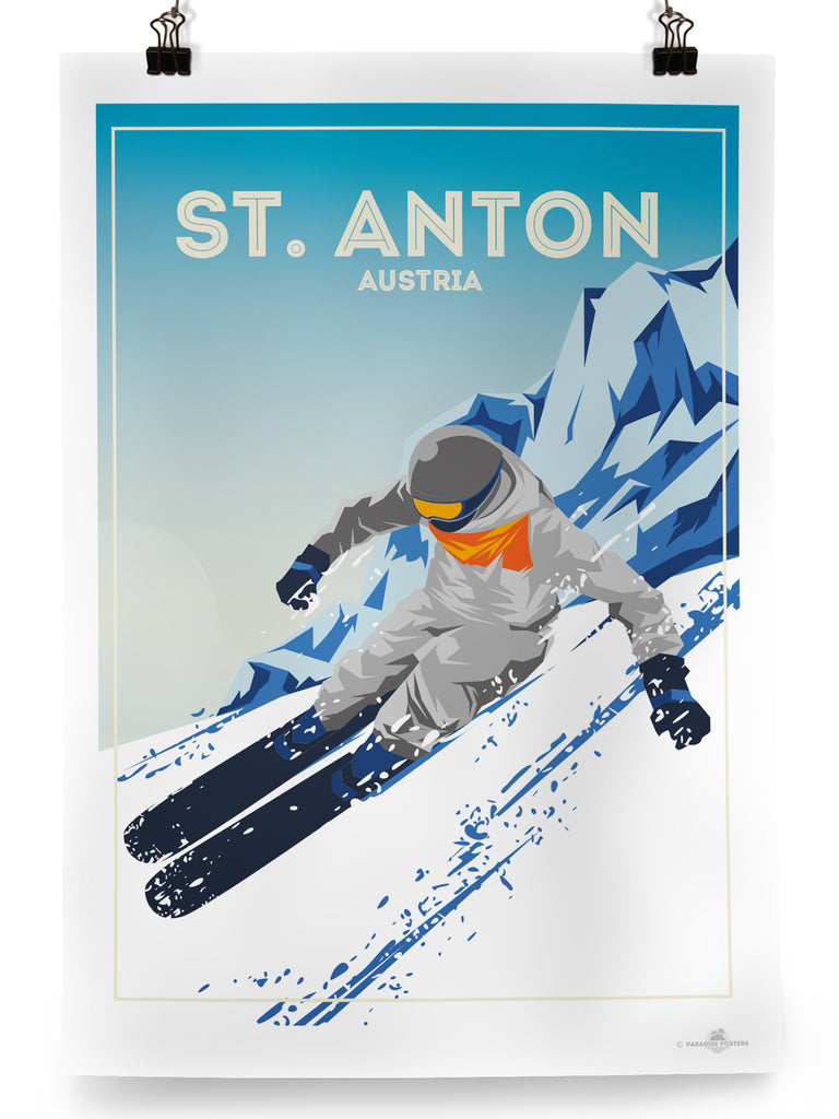 St Anton Austria poster print - Paradise Posters
