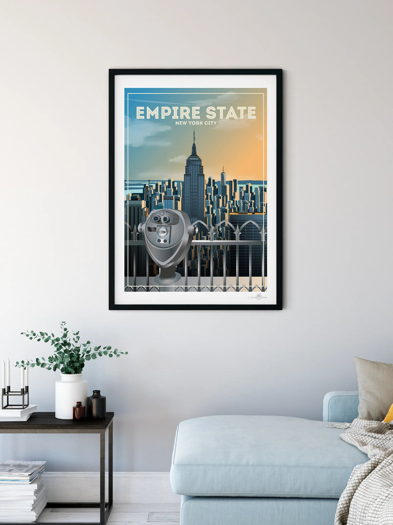 Paradise Posters, Discover "New York" Empire state Building Travel Poster