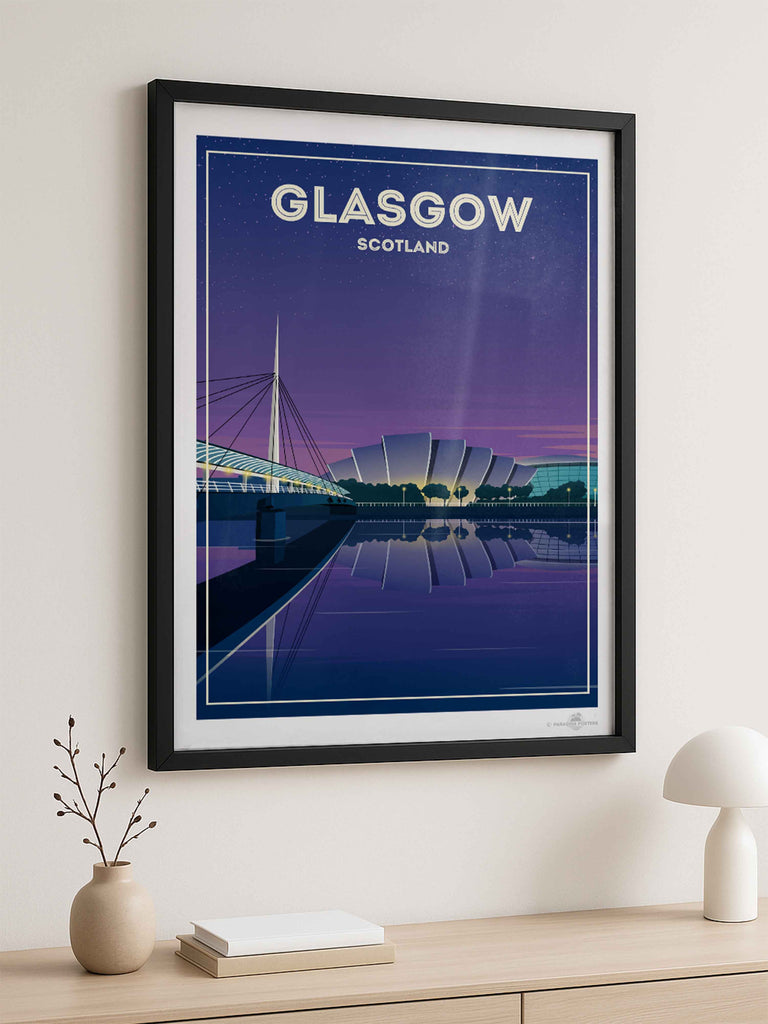Glasgow Scotland Travel Poster Print cityscape print glasgow poster modern decor new scotland art spt-tagged uk handmade
