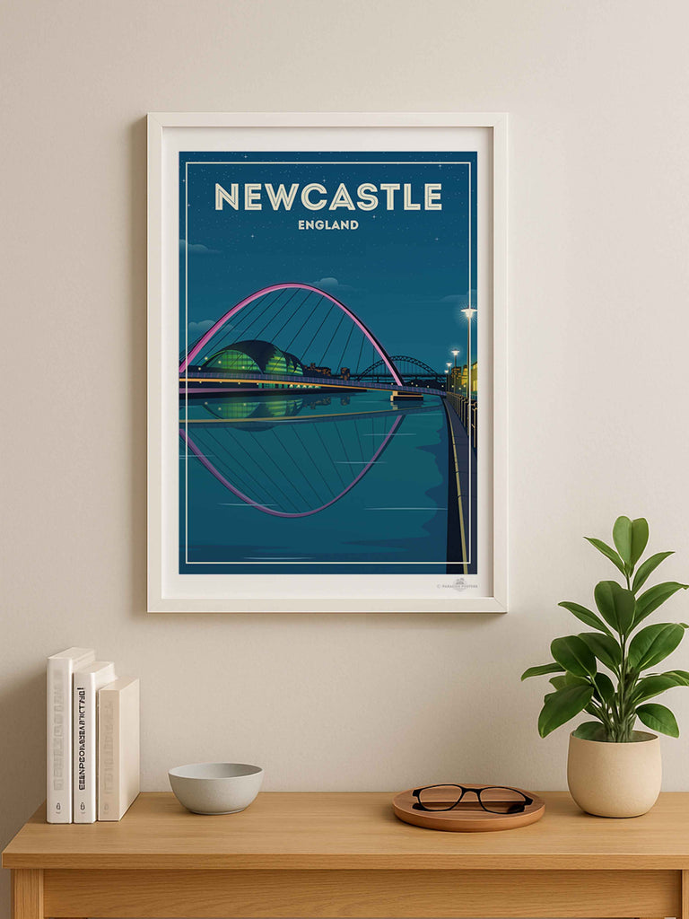 Newcastle England Travel Poster Print England Europe new United Kingdom