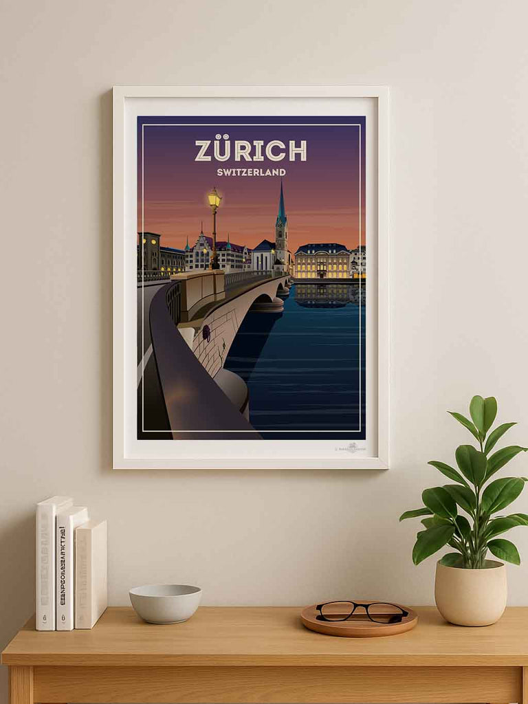 Zurich Switzerland Travel Poster Print – Paradise Posters