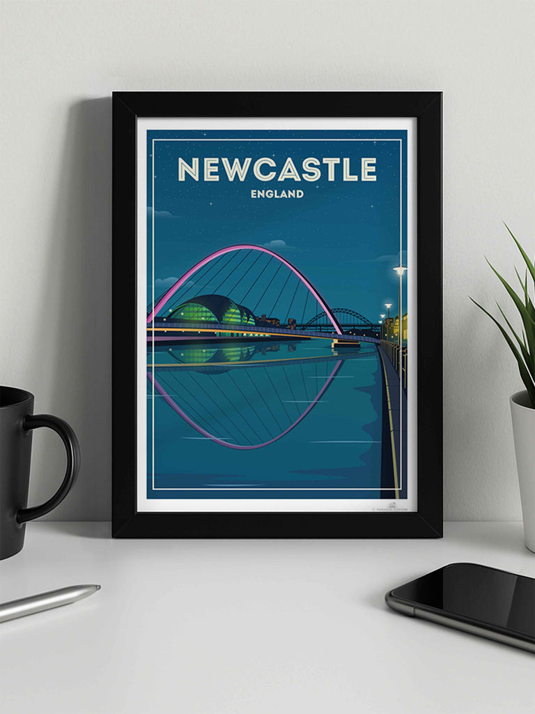 Newcastle England Travel Poster Print England Europe new United Kingdom