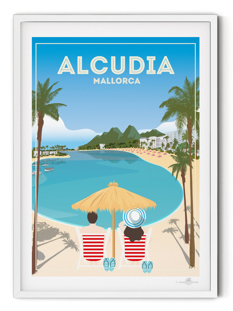 Alcudia Mallorca Poster Print Alcudia Majorca Retro Spain