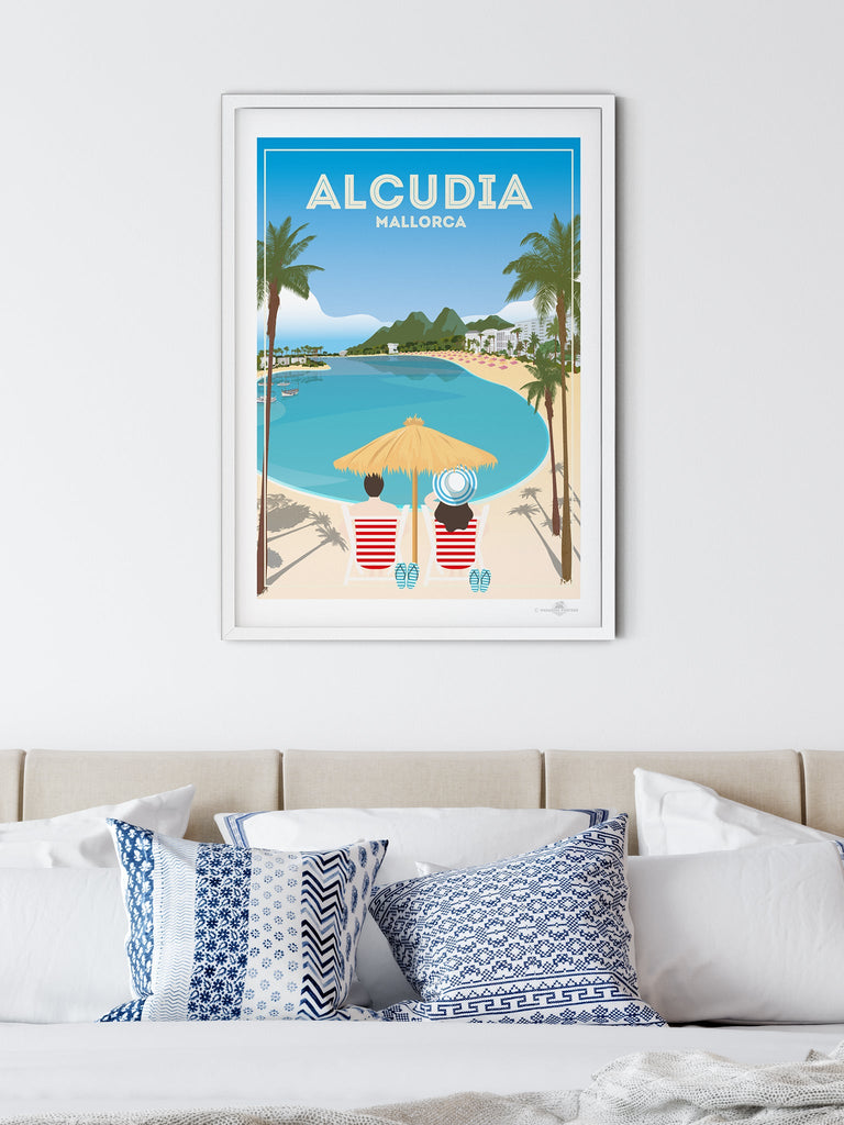 Alcudia Mallorca Poster Print Alcudia Majorca Retro Spain