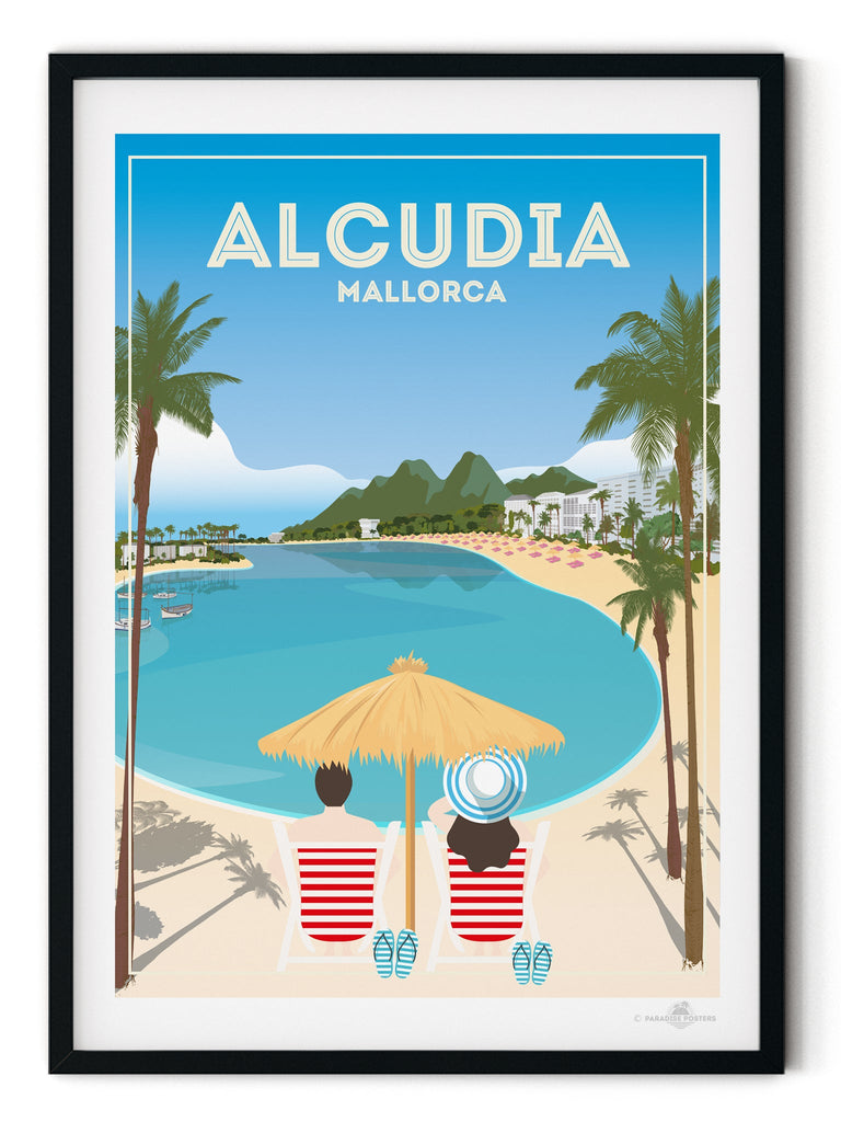 Alcudia Mallorca Poster Print Alcudia Majorca Retro Spain