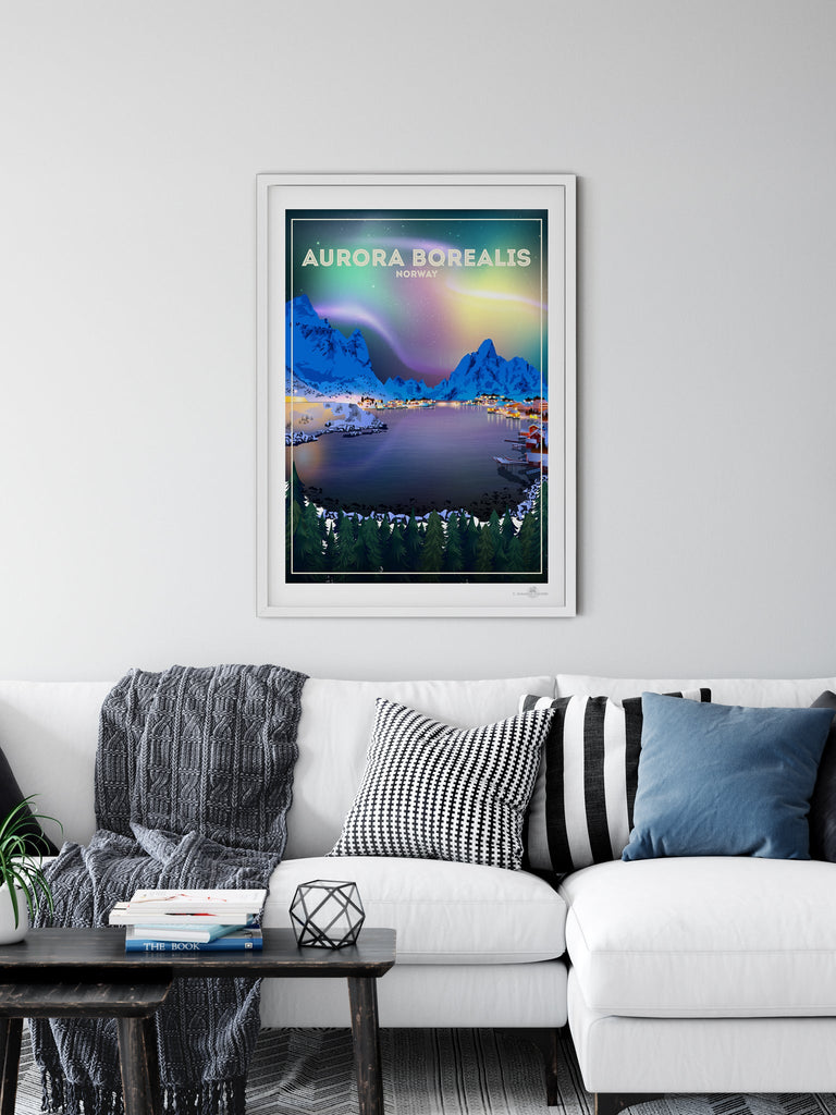 Aurora Borealis Norway Poster Print Aurora Borealis Europe northern lights Norway