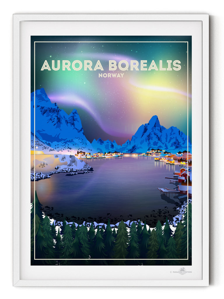 Aurora Borealis Norway Poster Print Aurora Borealis Europe northern lights Norway