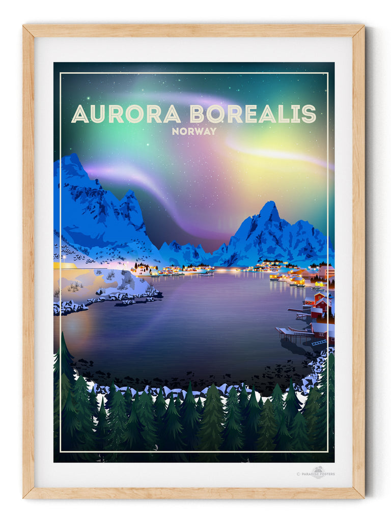 Aurora Borealis Norway Poster Print Aurora Borealis Europe northern lights Norway