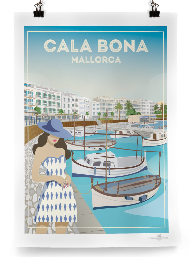 Cala Bona Mallorca Poster Print Cala Bona Majorca Retro Spain