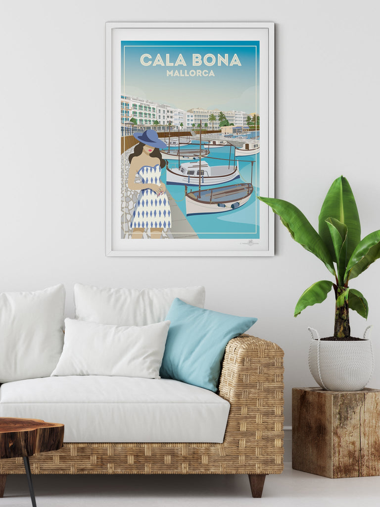 Cala Bona Mallorca Poster Print Cala Bona Majorca Retro Spain