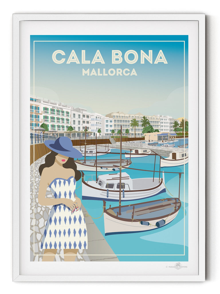 Cala Bona Mallorca Poster Print Cala Bona Majorca Retro Spain