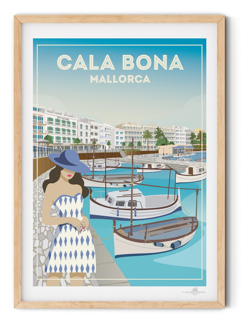 Cala Bona Mallorca Poster Print Cala Bona Majorca Retro Spain