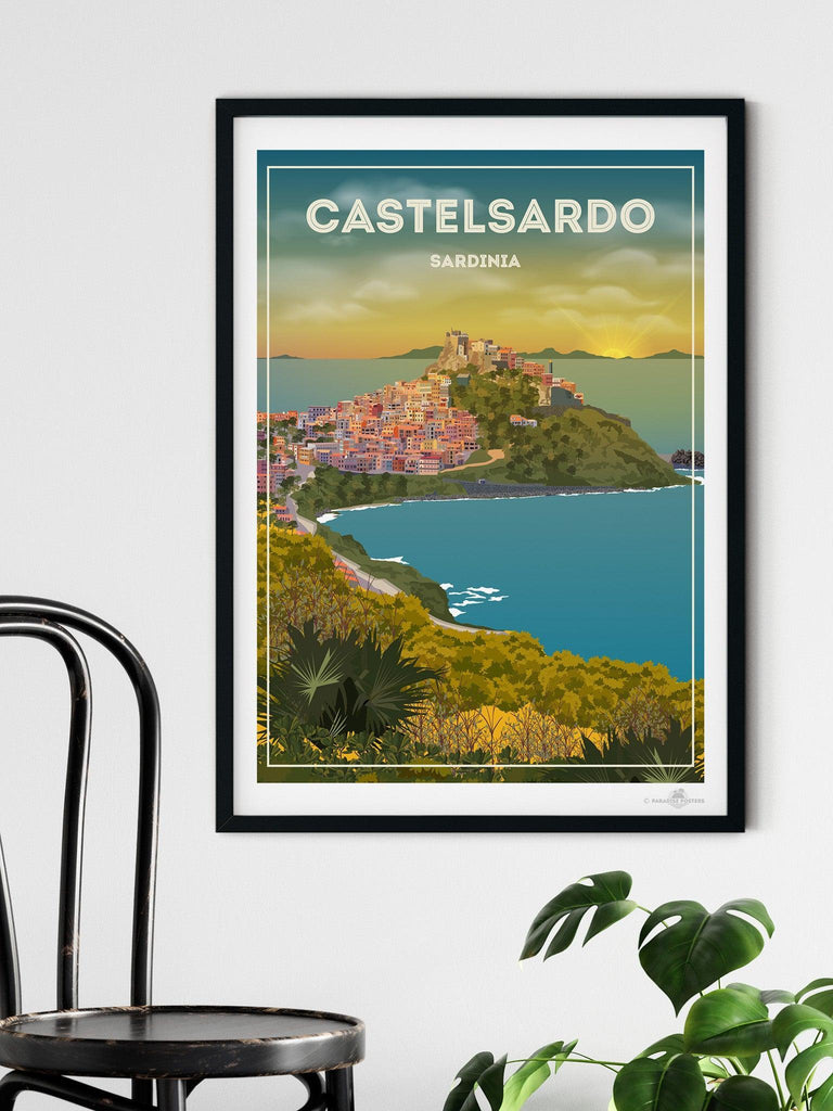 Castelsardo Sardinia Travel Poster Print Sardinia