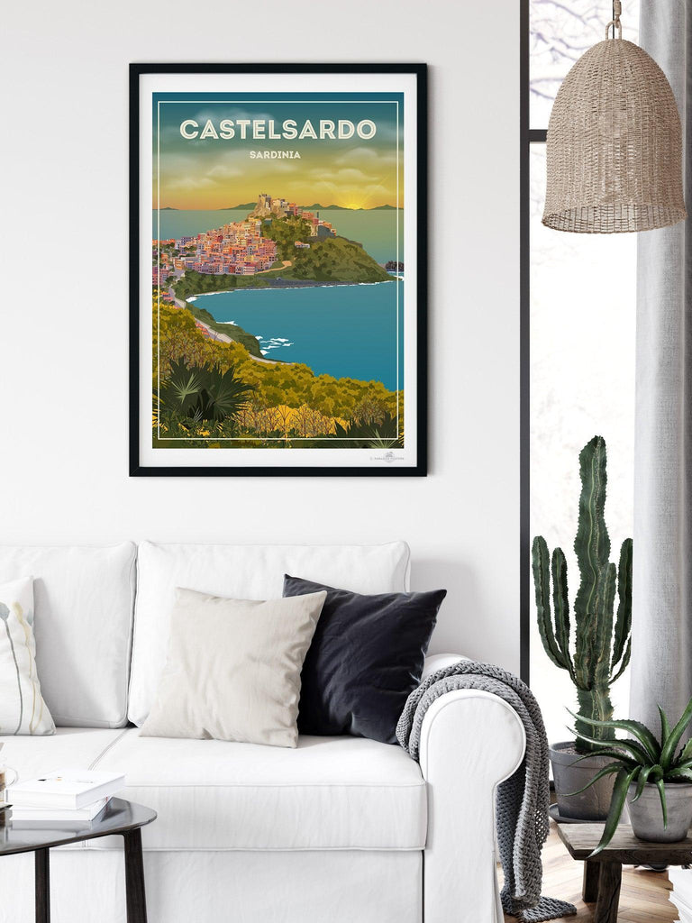 Castelsardo Sardinia Travel Poster Print Sardinia