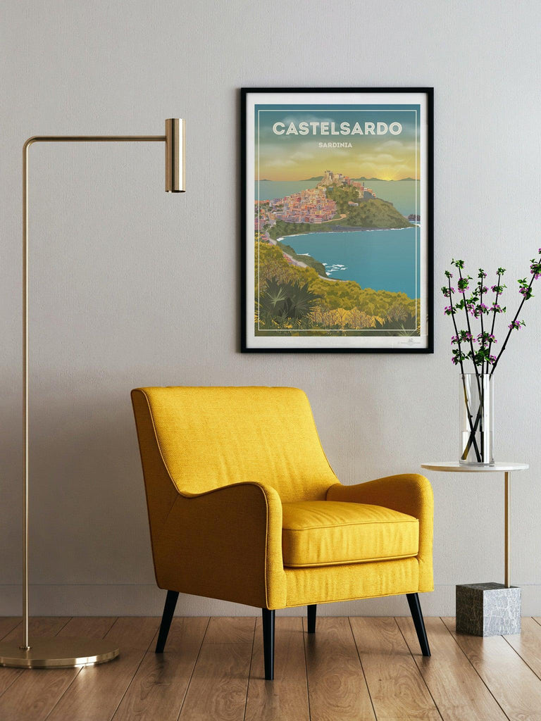 Castelsardo Sardinia Travel Poster Print Sardinia