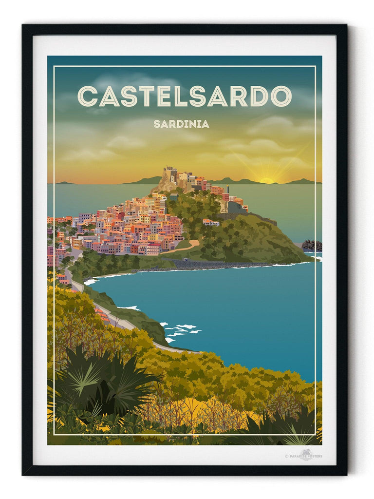 Castelsardo Sardinia Travel Poster Print Sardinia