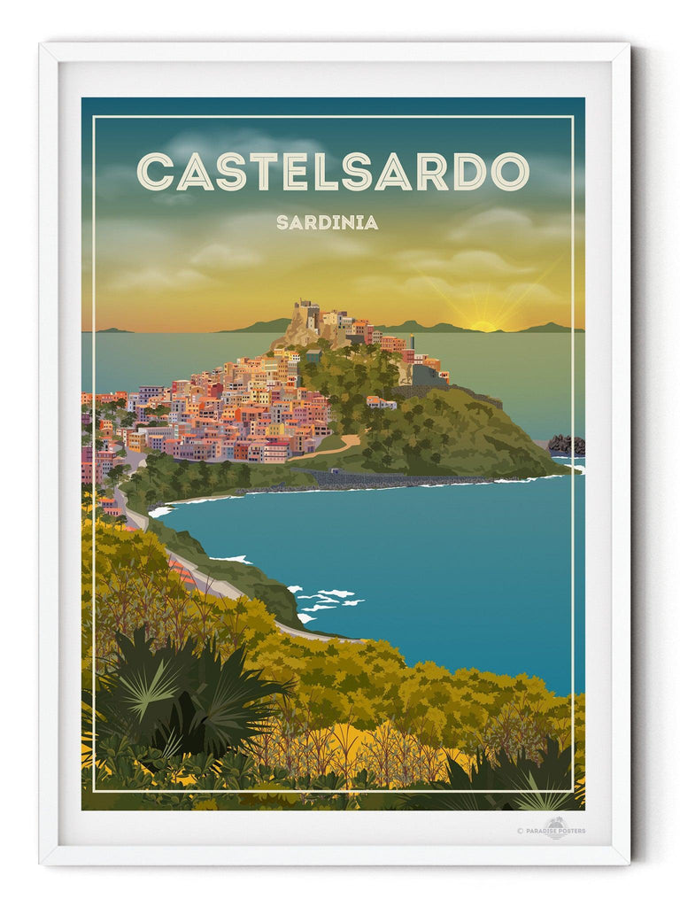 Castelsardo Sardinia Travel Poster Print Sardinia