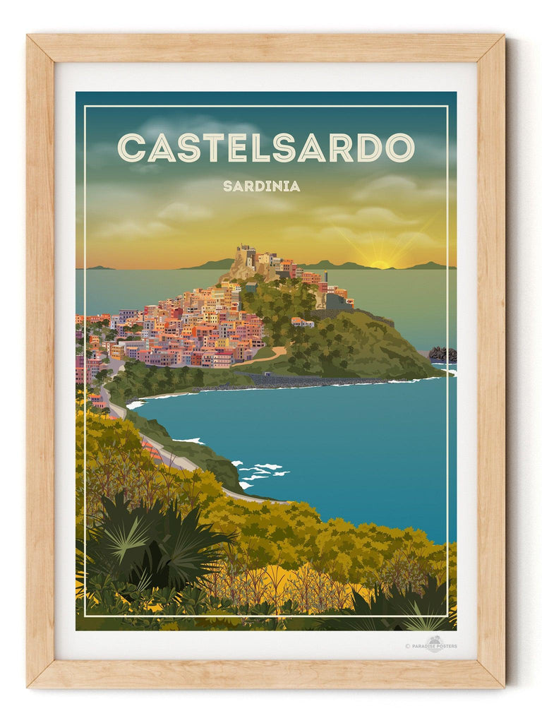 Castelsardo Sardinia Travel Poster Print Sardinia