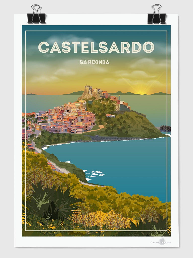 Castelsardo Sardinia Travel Poster Print Sardinia