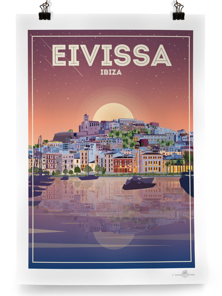 Eivissa 'Old Town' Ibiza Poster Print Eivissa Ibiza Spain