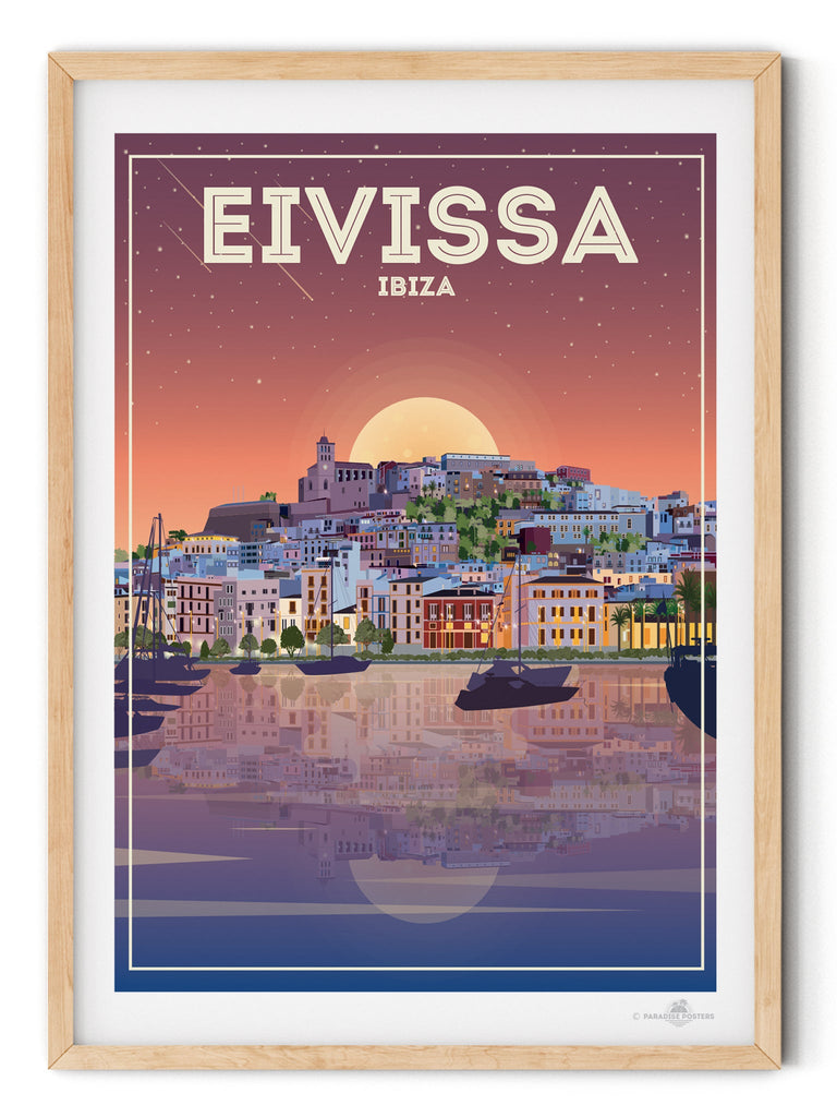 Eivissa 'Old Town' Ibiza Poster Print Eivissa Ibiza Spain