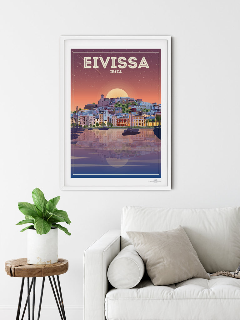 Eivissa 'Old Town' Ibiza Poster Print Eivissa Ibiza Spain