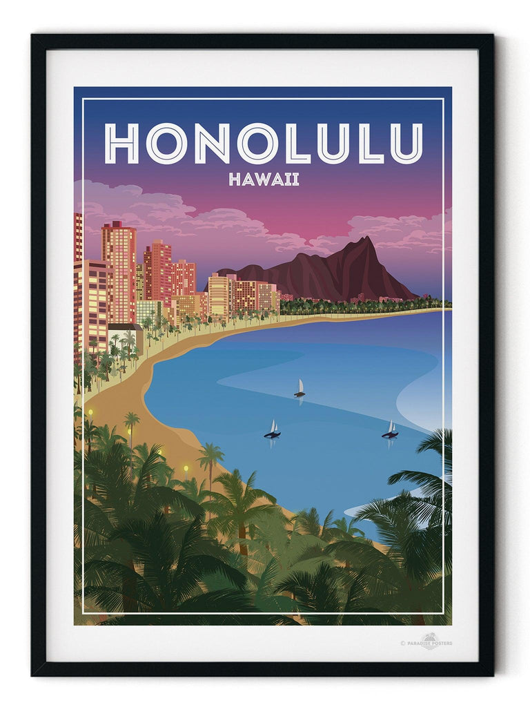 Honolulu Hawaii Poster Print Hawaii Honolulul north america