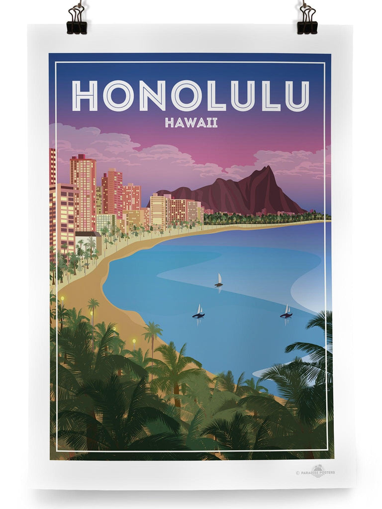 Honolulu Hawaii Poster Print Hawaii Honolulul