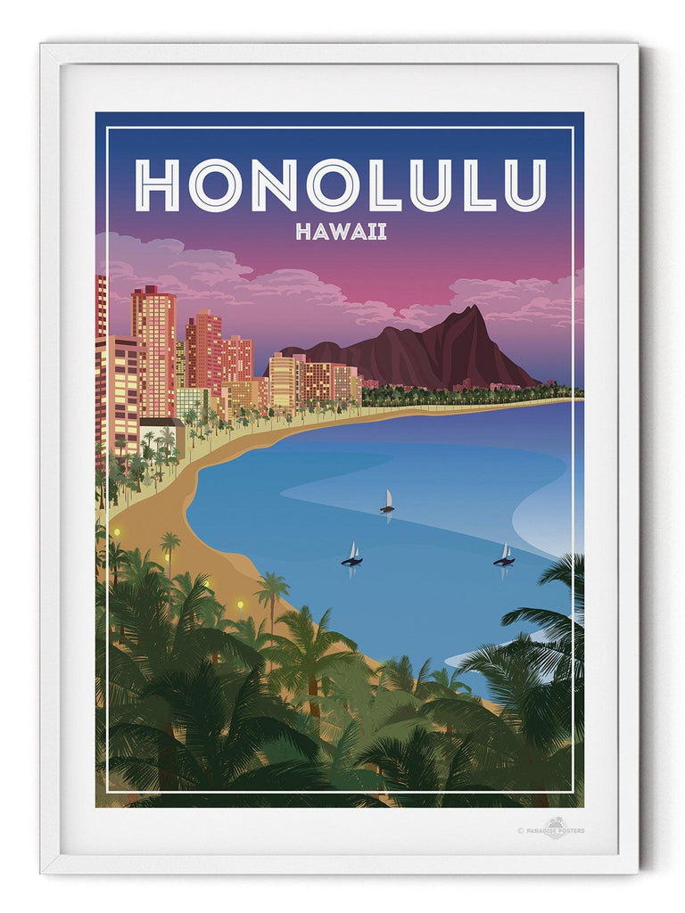 Honolulu Hawaii Poster Print Hawaii Honolulul