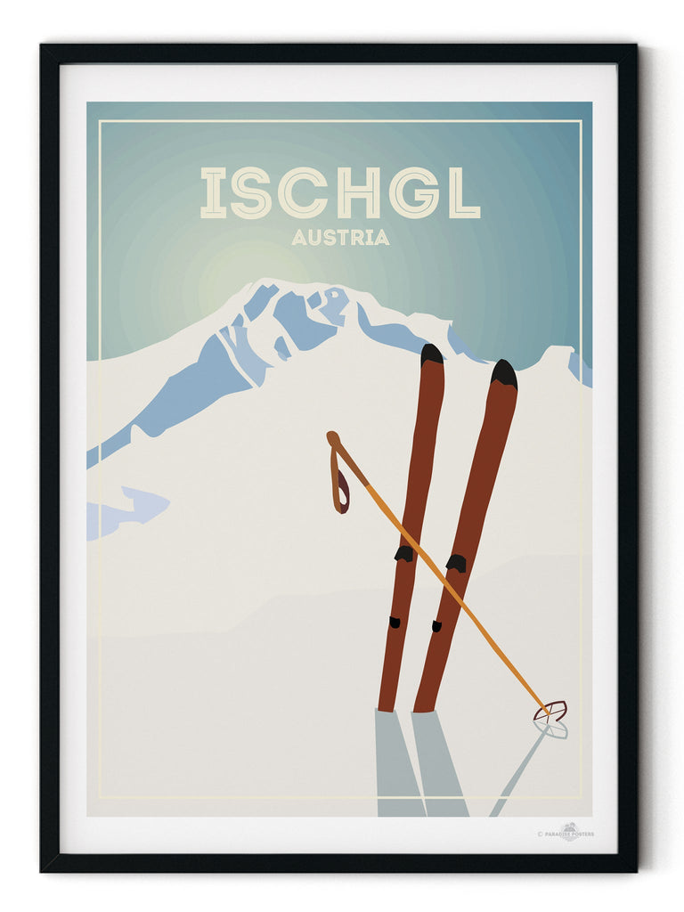 Ischgl Austria Poster Print Europe retro ski