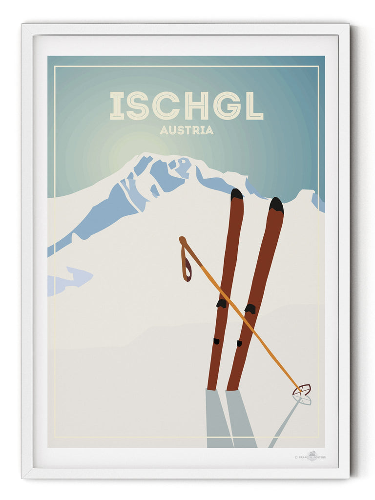 Ischgl Austria Poster Print Europe retro ski