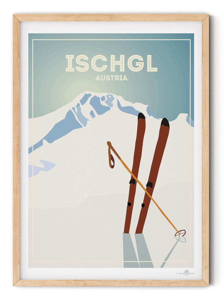 Ischgl Austria Poster Print retro ski