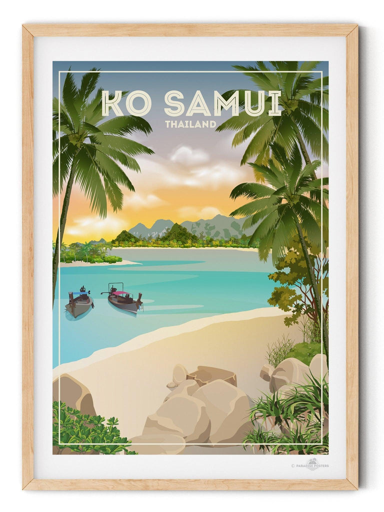 Ko Samui Thailand Travel Poster Print Asia Thailand