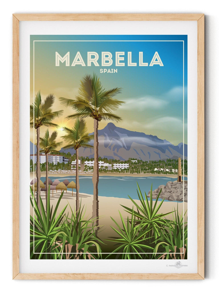 Marbella Spain Travel Poster Print Europe Spain