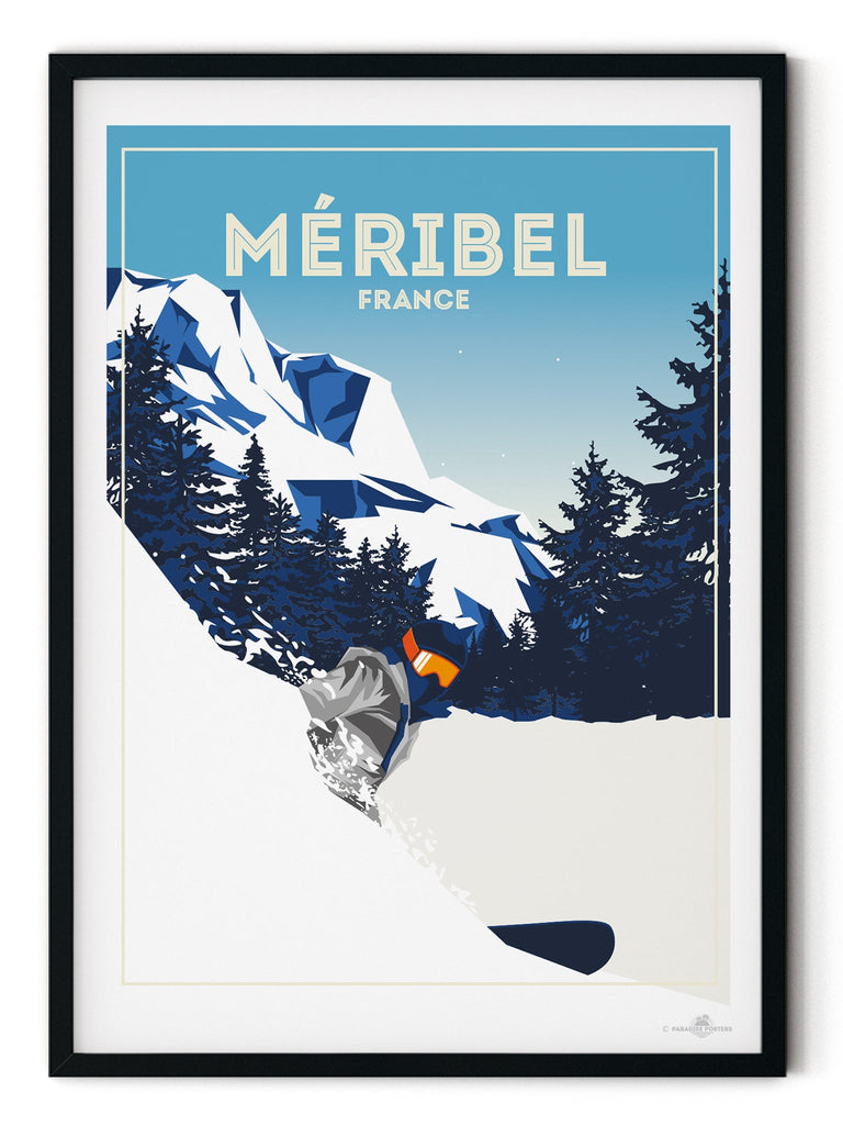 Meribel France Poster Print Europe France retro ski