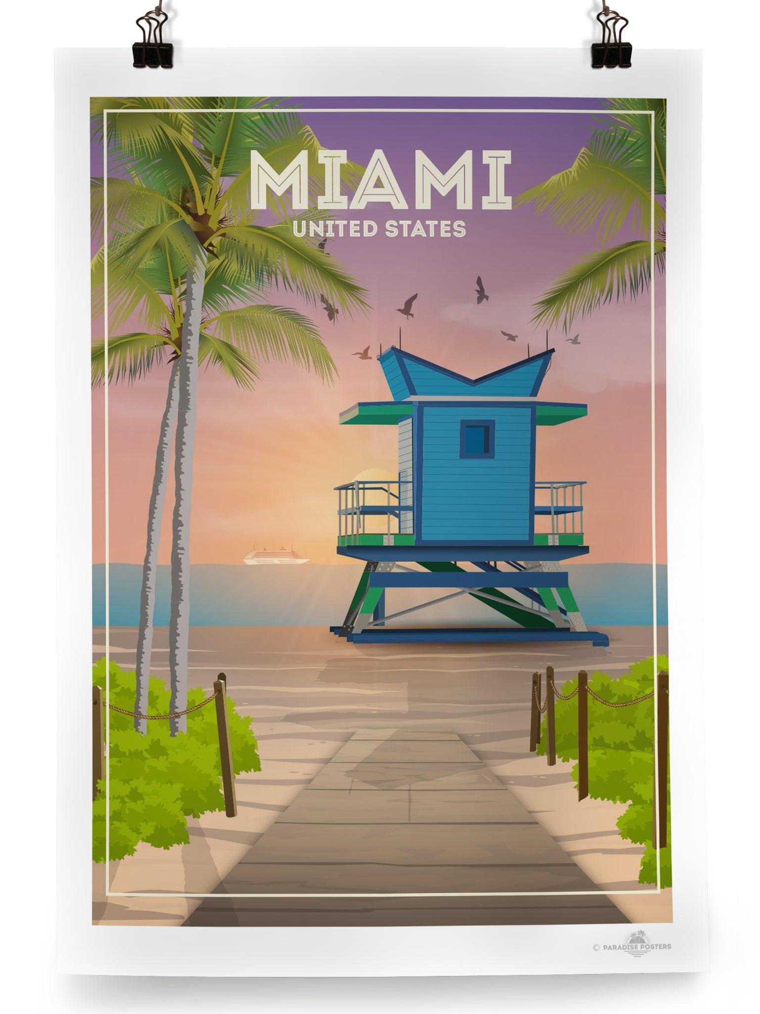 Miami Tree Posters Examples Miami Poster Print – Paradise Posters UK