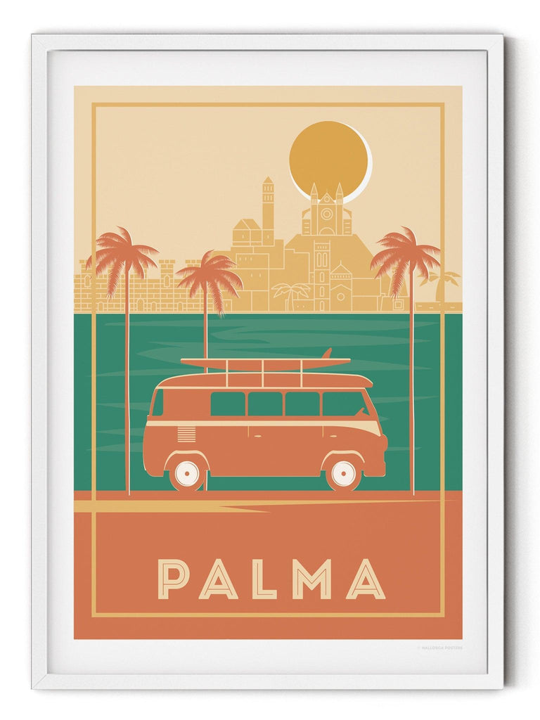 Palma Paseo Retro Mallorca Poster Print Spain