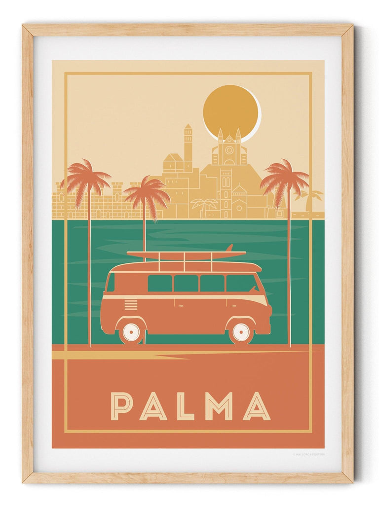 Palma Paseo Retro Mallorca Poster Print Spain