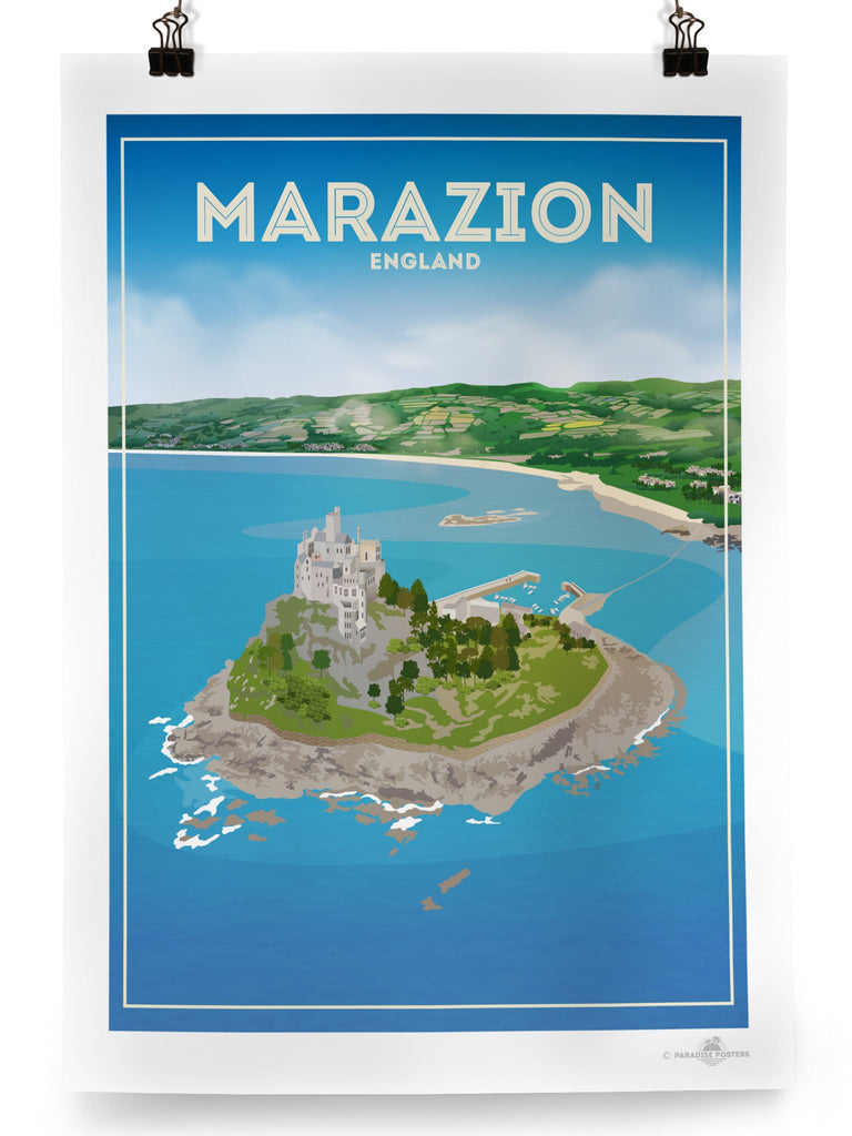 Marazion England Poster Print Cornwall England Marazion United Kingdom